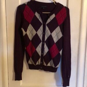 TOMMY HILFIGER WOMENS ARGYLE SIZE S/P SWEATER